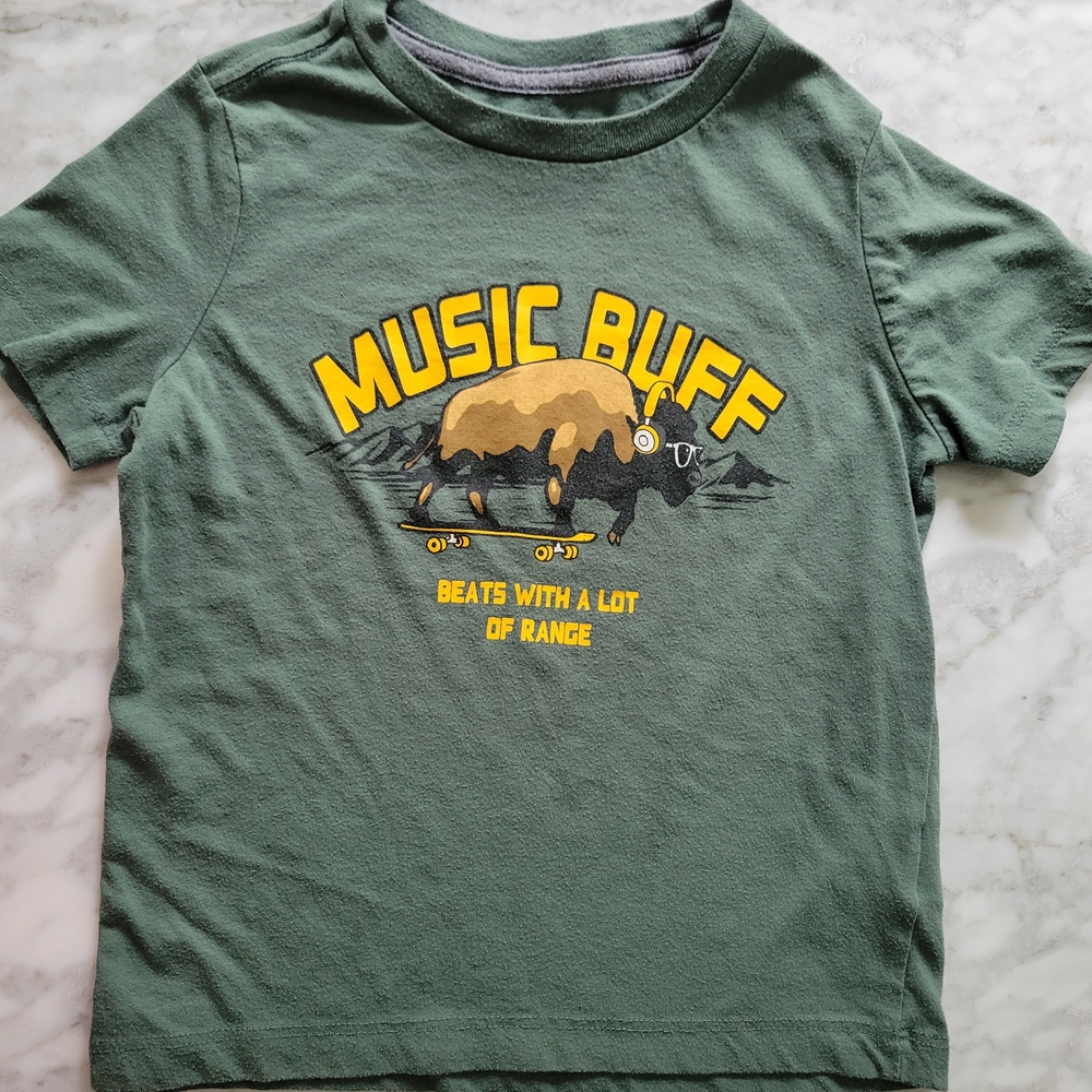 Old Navy Music Buff Kids T-Shirt - Green and Yellow